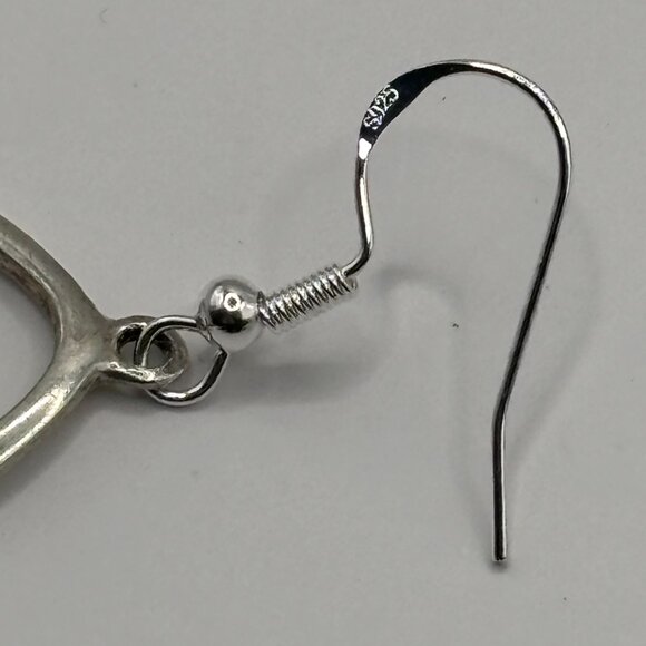 925 Silver Mosaic Abalone Shell Earrings - Picture 9 of 9